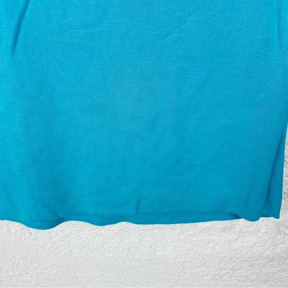 Designers Originals cotton blue Turquoise knit sleeveless blouse size medium - Picture 5 of 11
